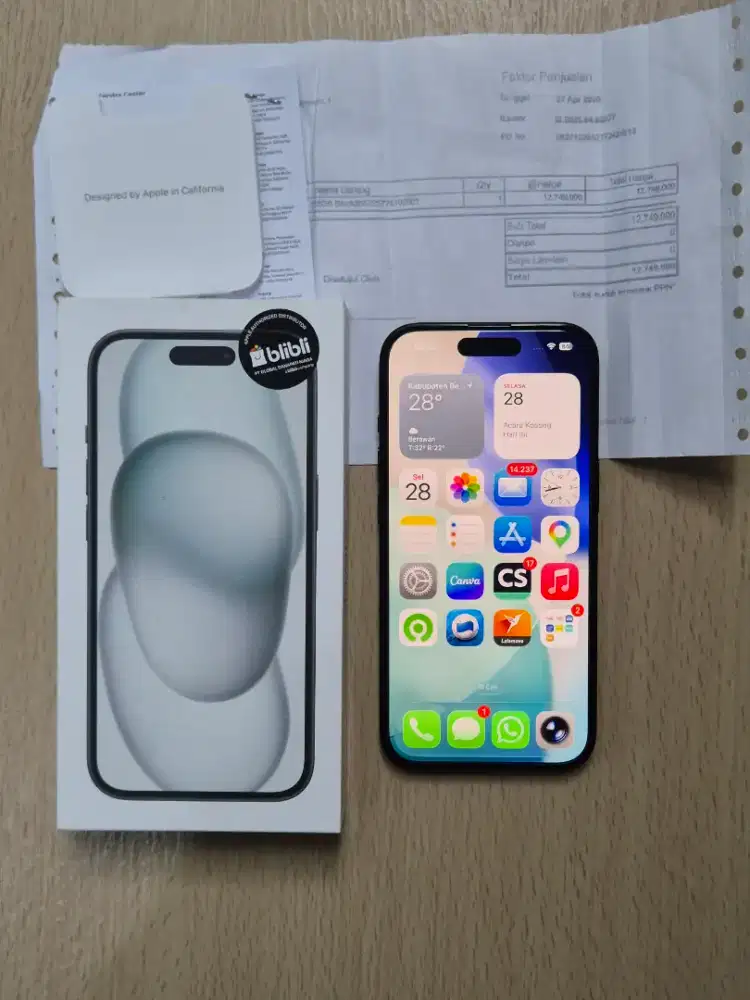 iPhone 15 Like New Garansi Resmi Sampe 2027