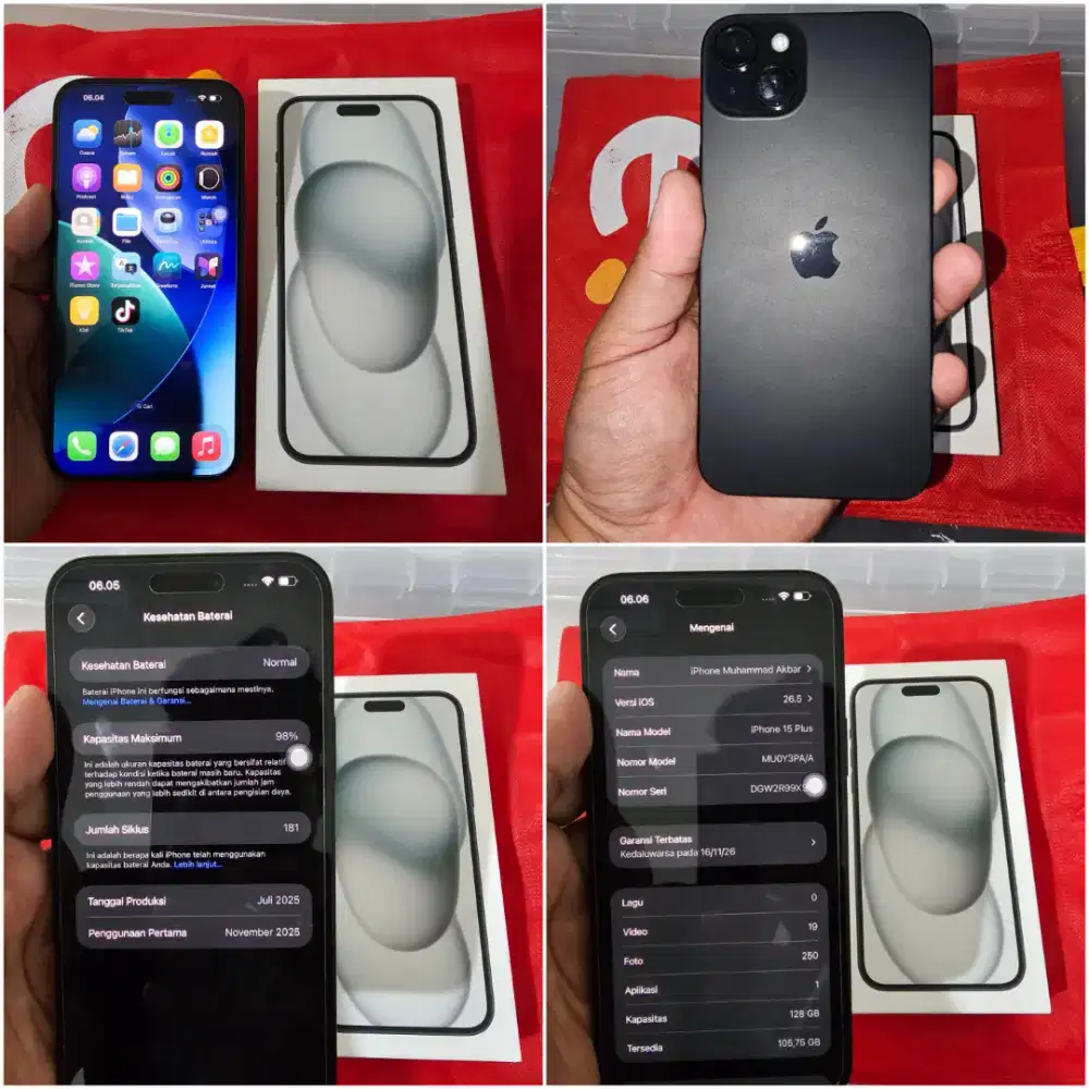 iPhone 15 Plus 128GB Black Ibox Fullset
