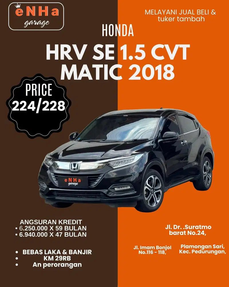 HRV SE Matic 2018 Termurah