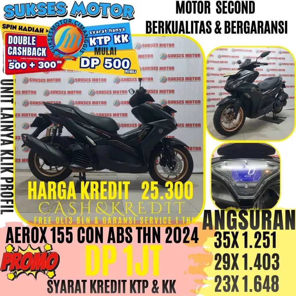 AEROX 155 CON ABS TAHUN 2024 CASHBAC UPTO 300 RIBUAN BERGARANSI