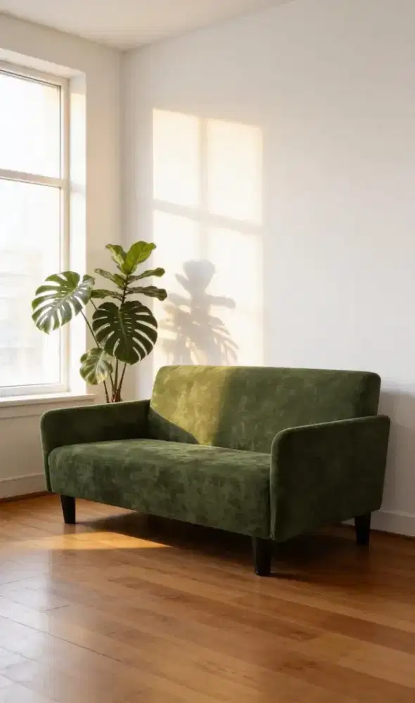 Selma Carmelia II Sofa Fabric 2 Seater Hijau