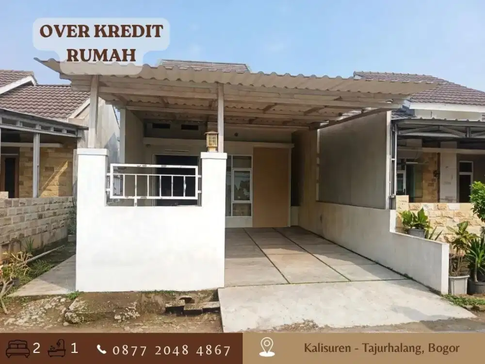 Rumah Over Kredit 49JT dkt Stasiun KRL di Kalisuren Tajurhalang Bogor