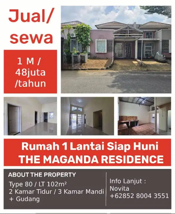 Rumah 1 Lantai Siap Huni THE MAGANDA RESIDENCE, Batam Centre.