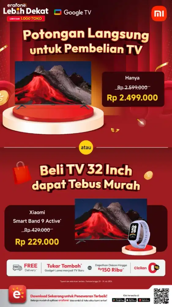 Promo cashback dan tebus murah tv Xiaomi QLED 32 inch