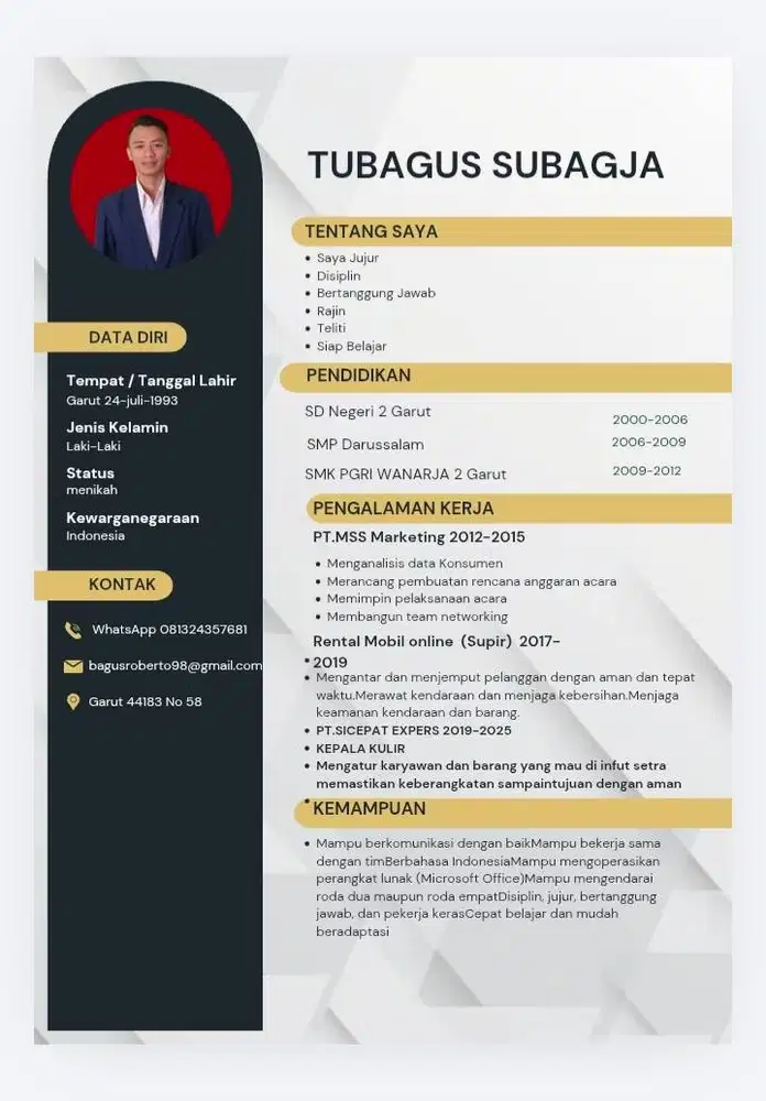 Mencari supir pribadi DLL