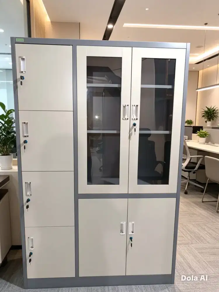 Lemari Arsip Kantor 3 Pintu Plat Besi