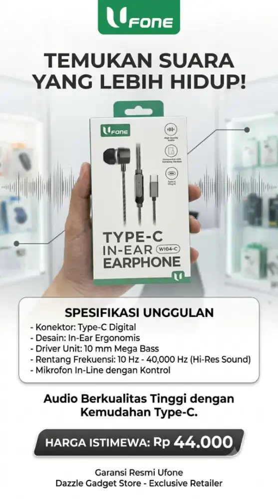 HEADSET UFONE TYPE C WI04-C