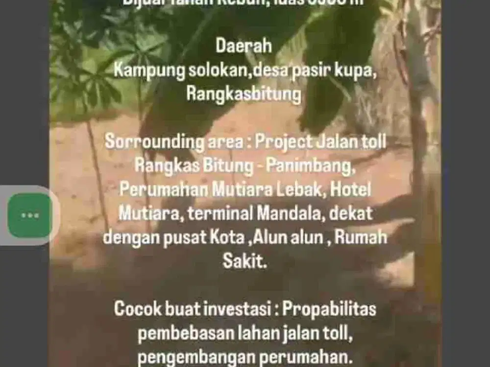 tanah murah buat inves cocok buat perumahan