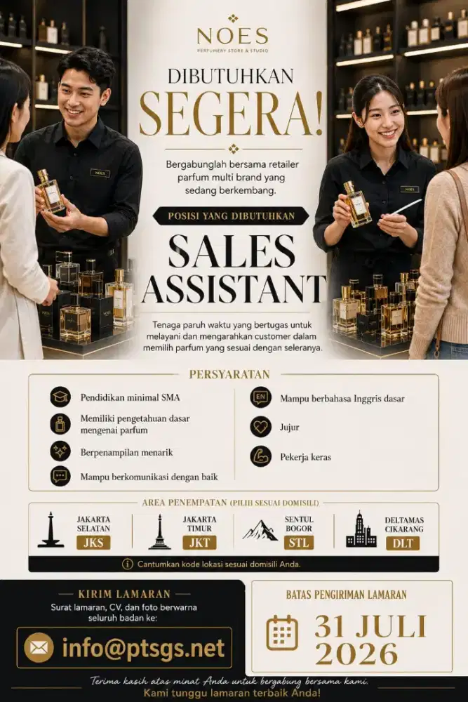 Dicari SPB dan SPG event parfum