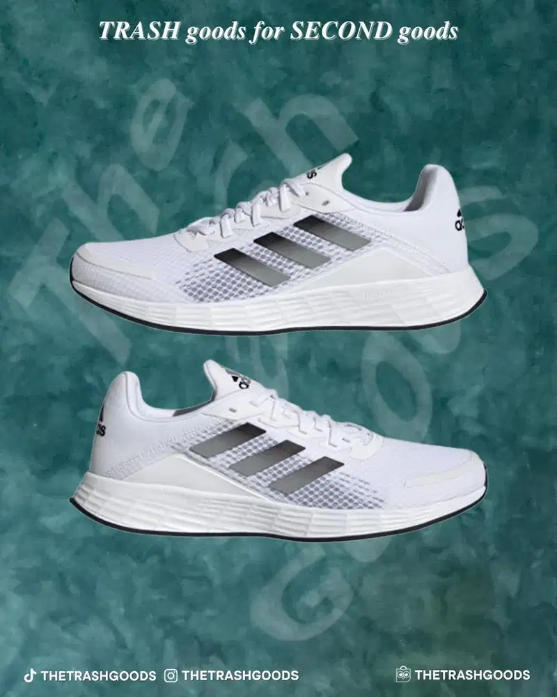 Adidas Duramo SL White Grey, Sepatu Lari Adidas, Running Shoes Adidas
