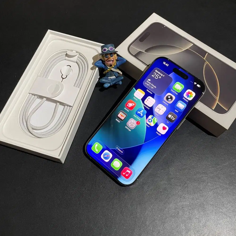 iPhone 16 Pro 256gb Garansi iBox Aktif Natural Titanium Fullset Ori