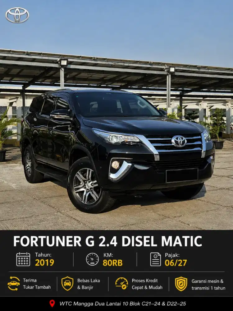 Fortuner G 2.5 disel matic tahun 2019 Hitam