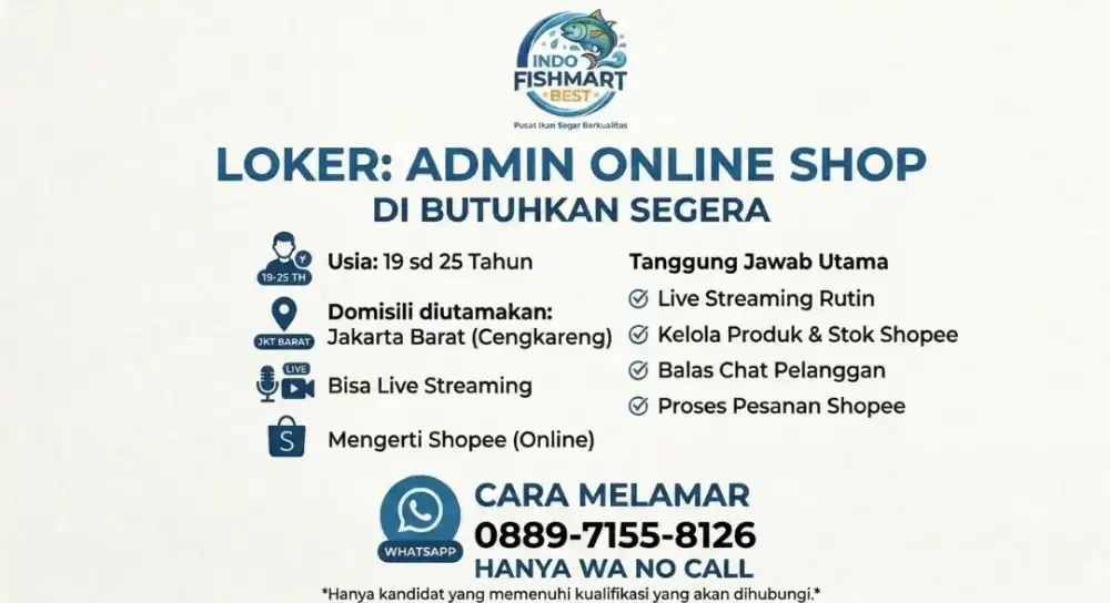 Di butuhkan pekerja wanita