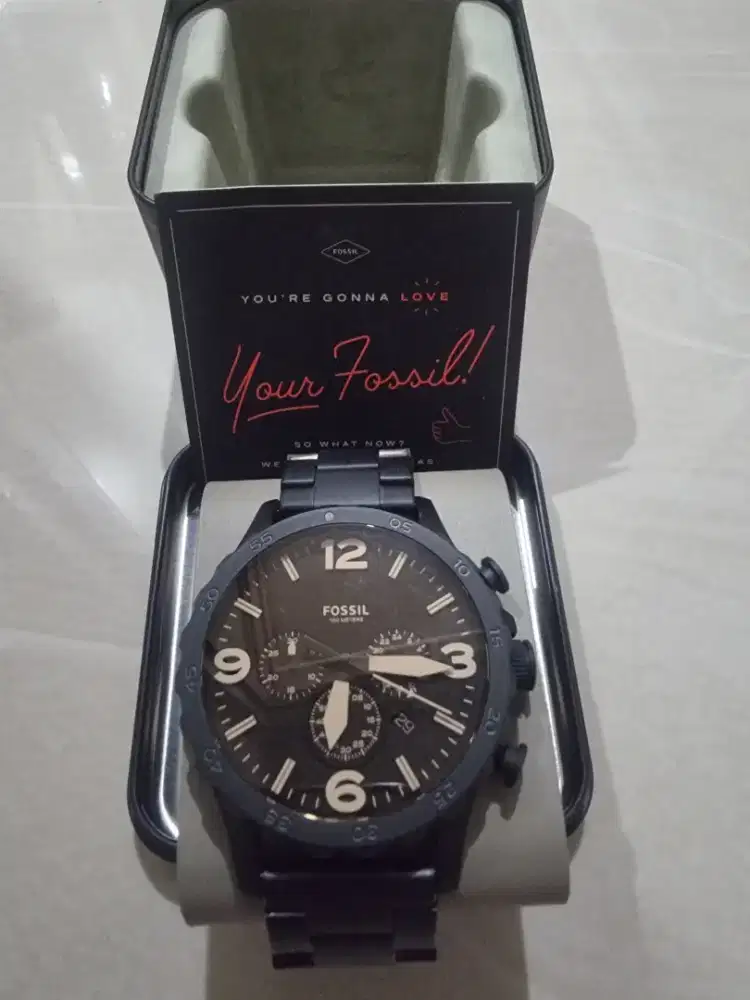Fossil JR1356 Original - All Black - Kondisi Mulus + Box Kaleng