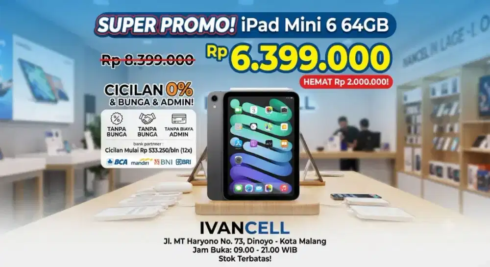 HARGA IPAD MINI MURAH BANGET CICILAN 0% RESMI BERGARANSI & SEGEL ORI