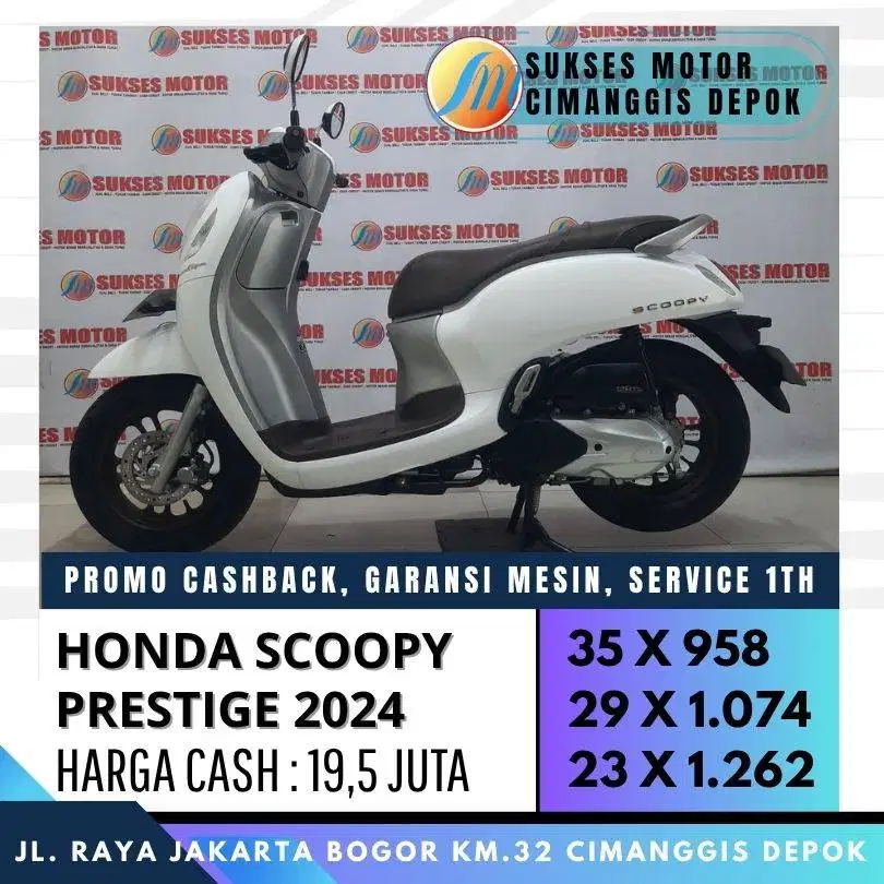 HONDA SCOOPY PRESTIGE 2024 PUTIH MULUS CASH KREDIT DP HANYA 700