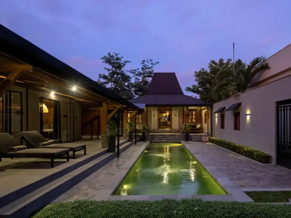 Rumah Mewah Nuansa Kayu Joglo Berpadu Arsitektur Modern Minimalis Dekat Luwes Gentan Solo