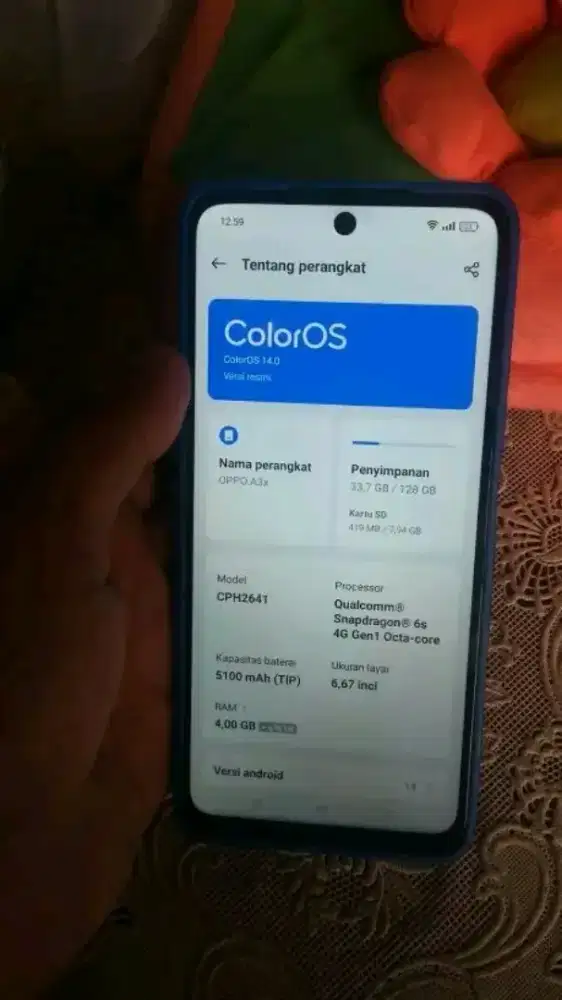 Oppo a3x ram 4+4/128gb