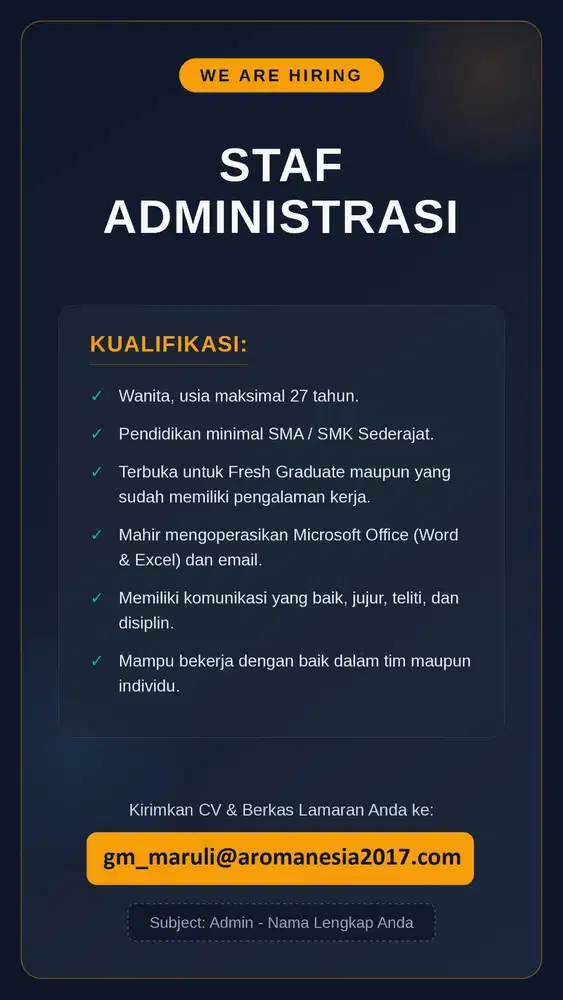 LOKER UNTUK ADMIN