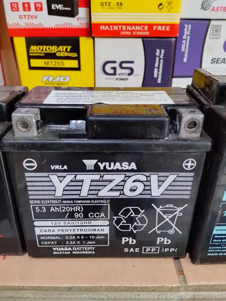 Aki motor Yuasa YTZ6V aki kering untuk Vario Nmax PCX ADV Lexi Fazzio