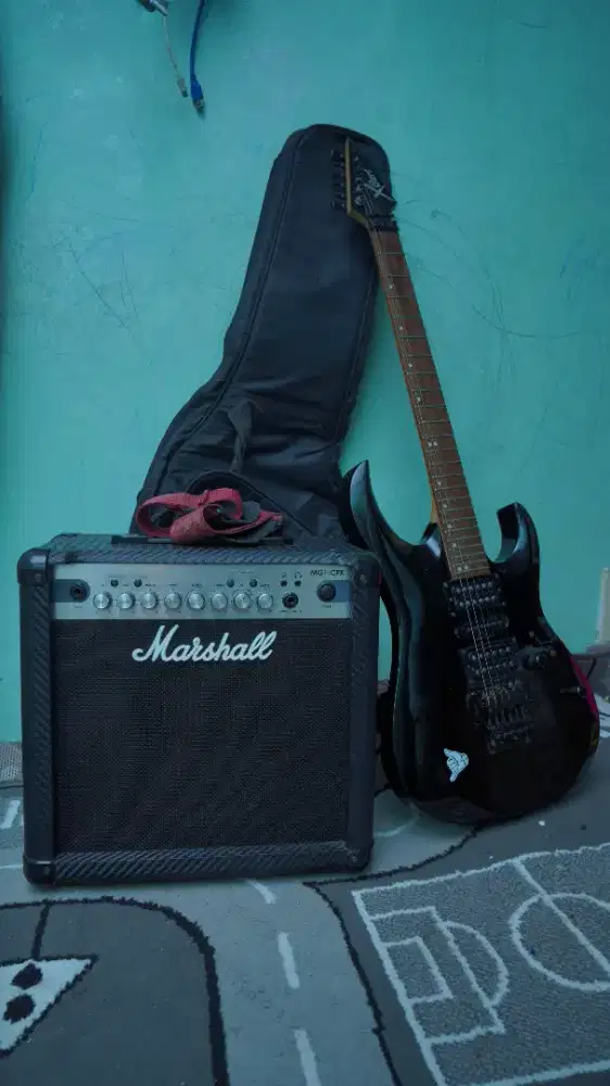 DIJUAL PAKET GITAR LISTRIK CORT X-6 + MARSHALL MG15CFX