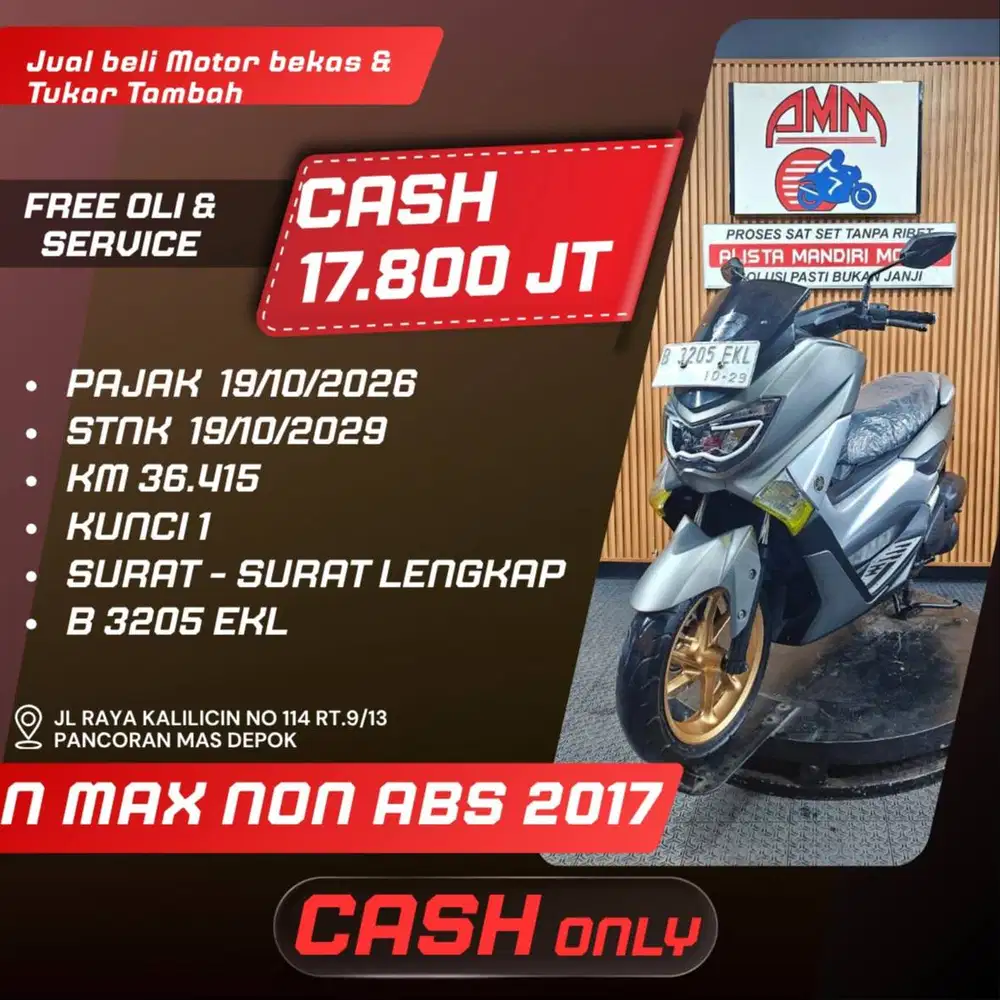 NMAX NON ABS 2017 PAJAK HIDUP SPAYLATER KREDIVO CC 0% CASH ONLY ALISTA