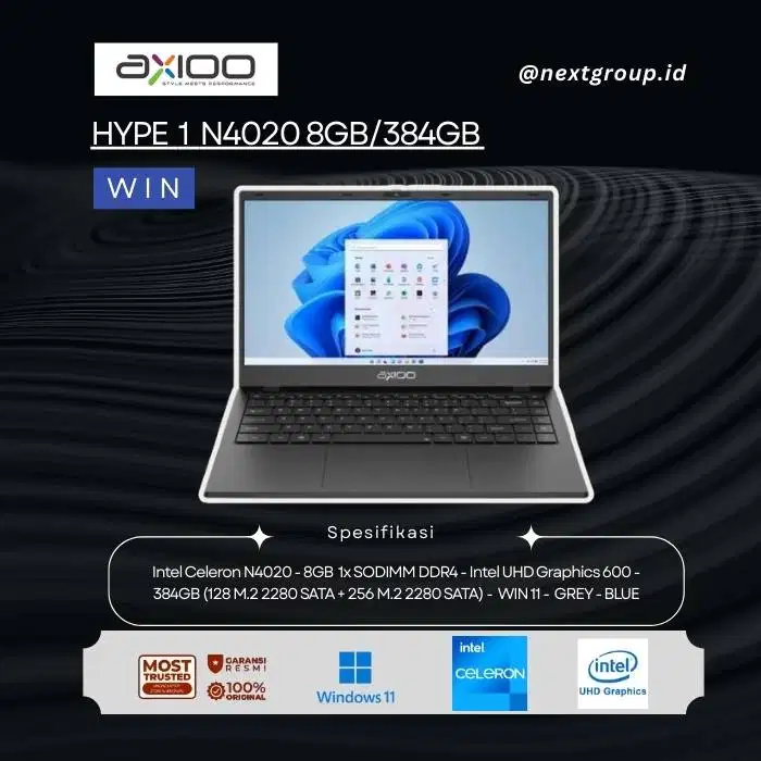 LAPTOP AXIOO HYPE 1 N4020 8GB 384GB Windows 11 14 HD