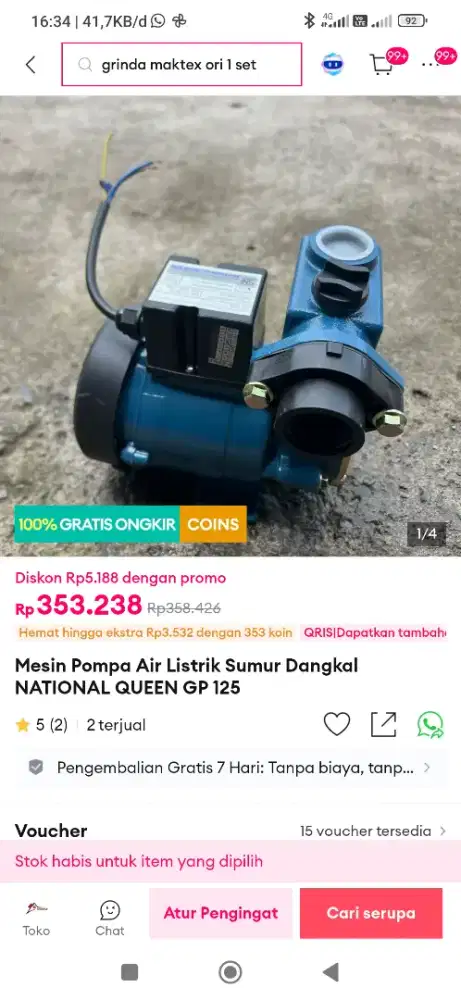 Dijual pompa air national