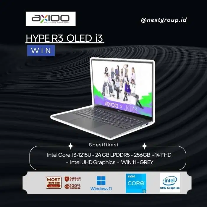 AXIOO HYPE-R 3 OLED I3 1215/24GB/256GB/W11/14.0FHD/BLK
