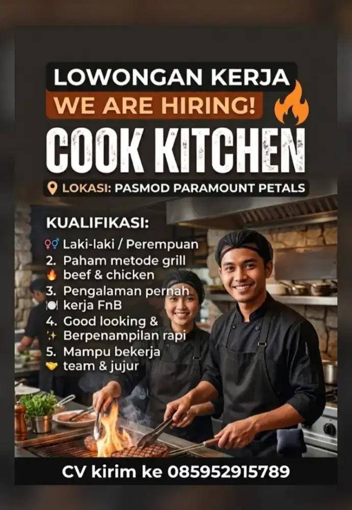 Dicari Juru Masak / Grill Beef n Chicken