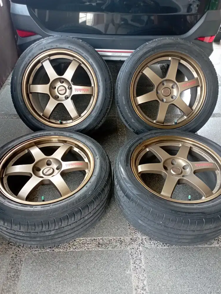 Jual velg TE37 r18 + ban Falken