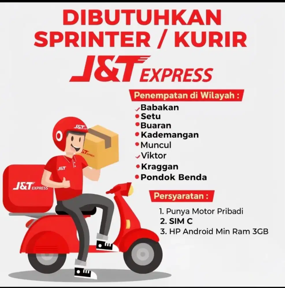 Di butuhkan kurir motor ( sprinter )