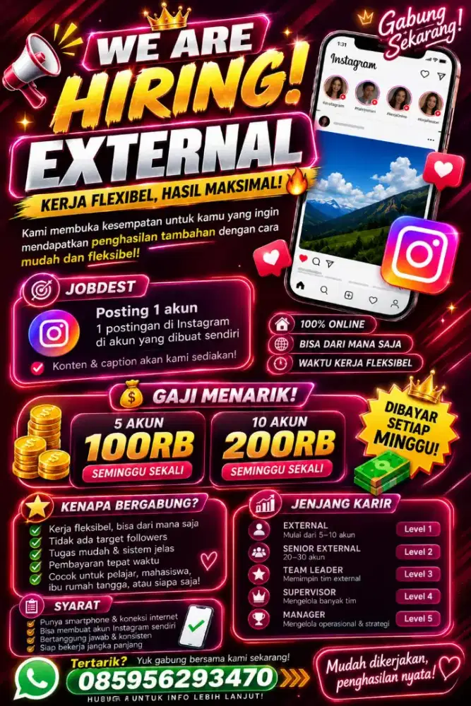gaji mingguan untuk semua umur yg mengerti Instagram