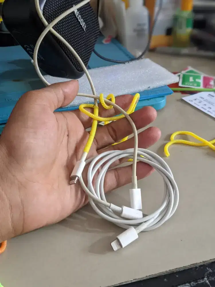 Kabel charger iPhone tali cas Apple Ori C to lighting Bekas bawaan