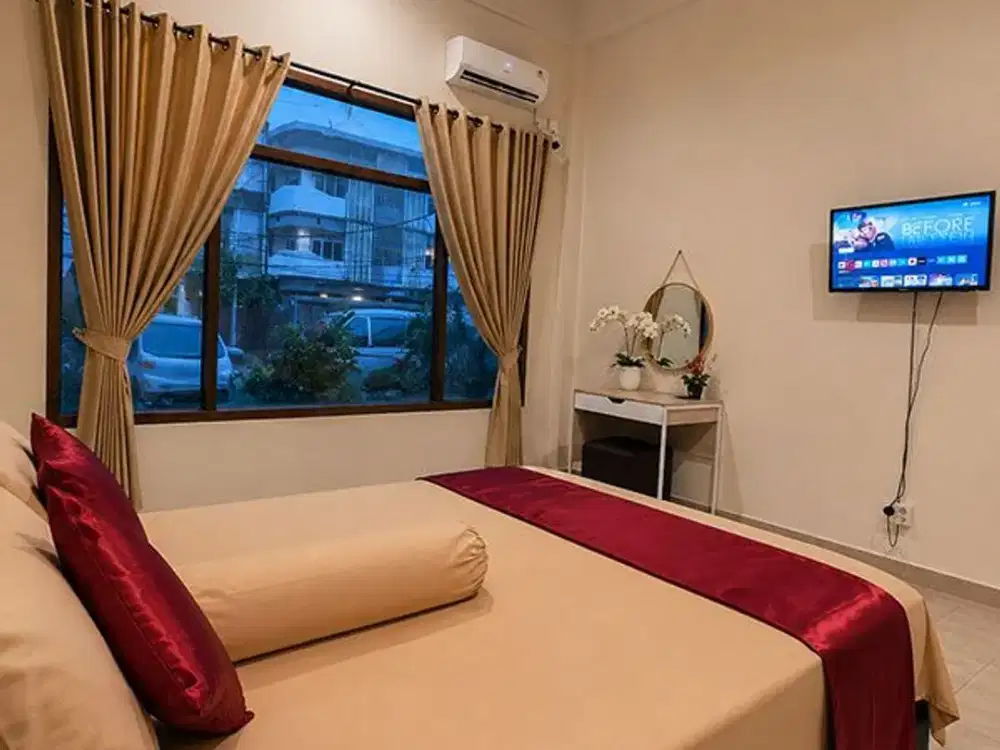 [Amr-199.Pkr] Kost Sewa Bulanan Deluxe Room Fully Furnished Jl Hayam Wuruk dekat Sanur & Renon
