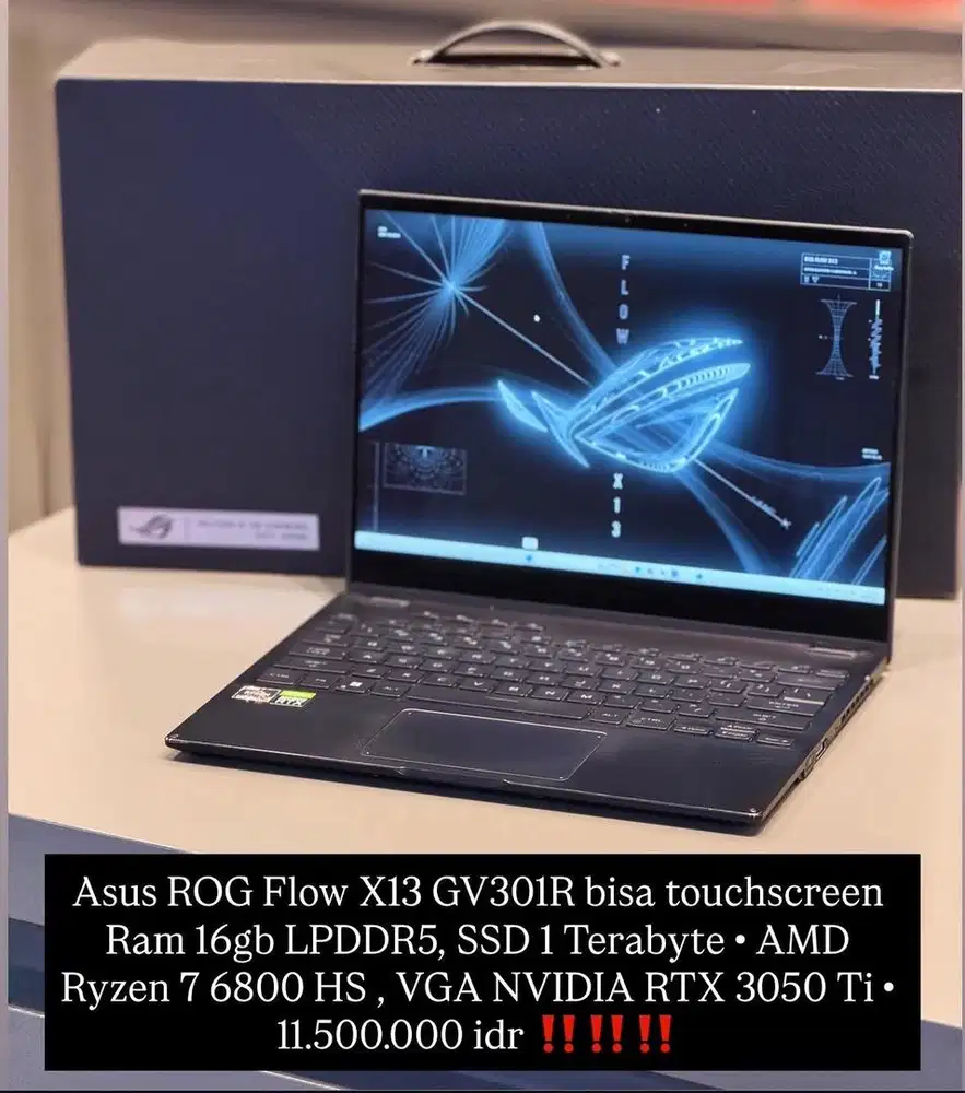 Laptop Asus ROG Flow X13 GV301R Ryzen 7 6800hs 16/1TB RTX 3050Ti