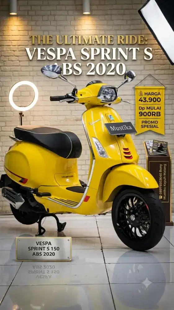 PROMO DP HANYA 900RB‼️ VESPA SPRINT S 150 ABS 2020 NOPOL N ODO 25RB