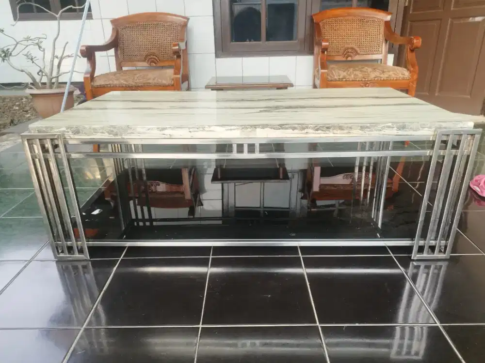 Meja Marmer Kaki Stainless jual murah