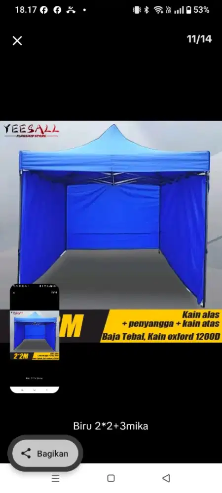 Tenda Jualan 2x3M