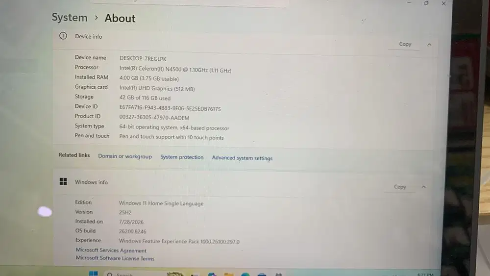 Laptop BR1100FKA bekas