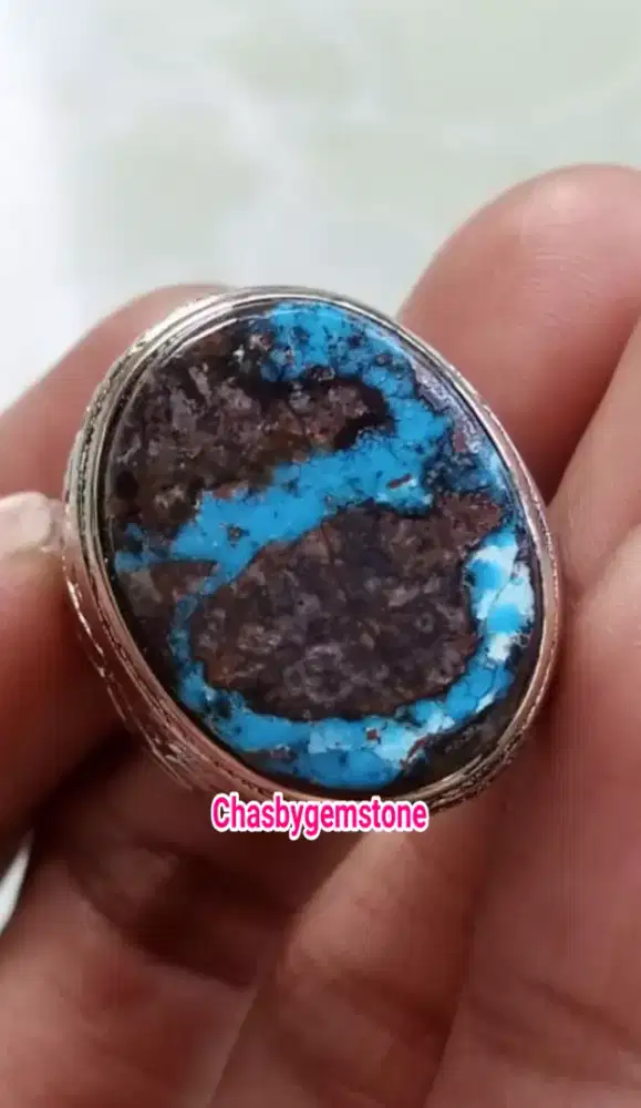 Batu Pirus persia motif Huruf-Natural Pirus Persia lawasan motif huruf