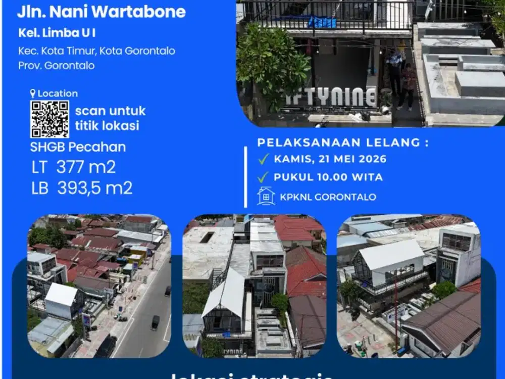 Tanah dan bangunan di Pusat Kota Gorontalo (Fifty Nine)