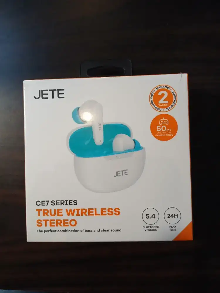 JETE TWS Earphone Bluetooth CE7 BT 5.4 24H Playtime Low Latency 50m/s