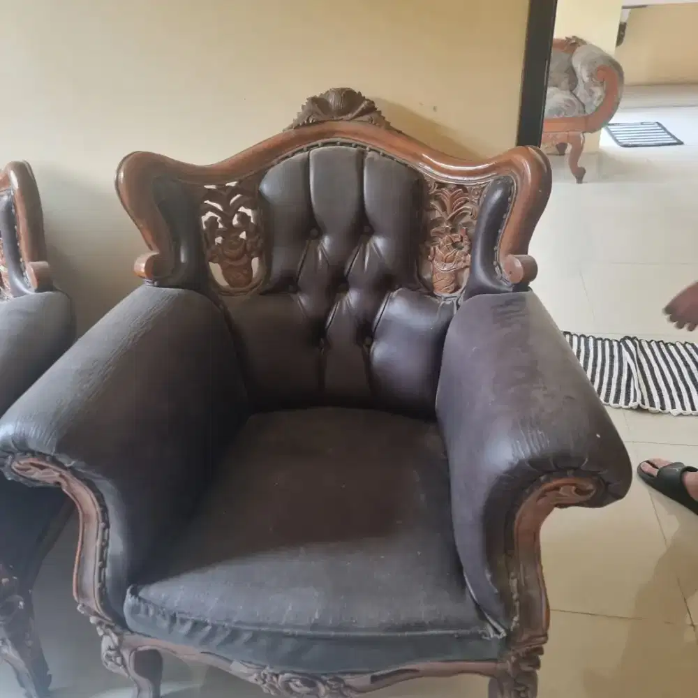 Kursi sofa jati asli