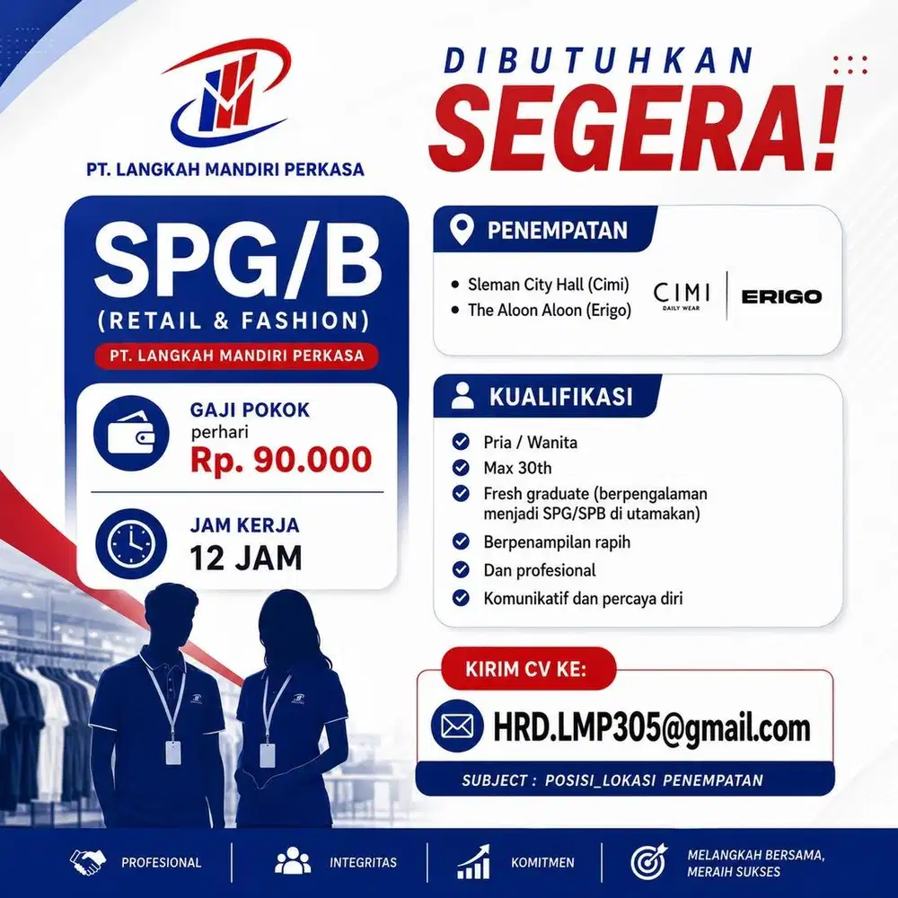 DIBUTUHKAN SEGERA SPG/B