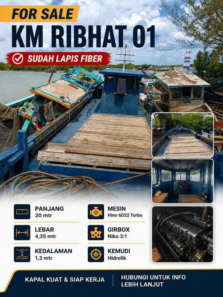 Kapal kayu lapis fiber 40ton