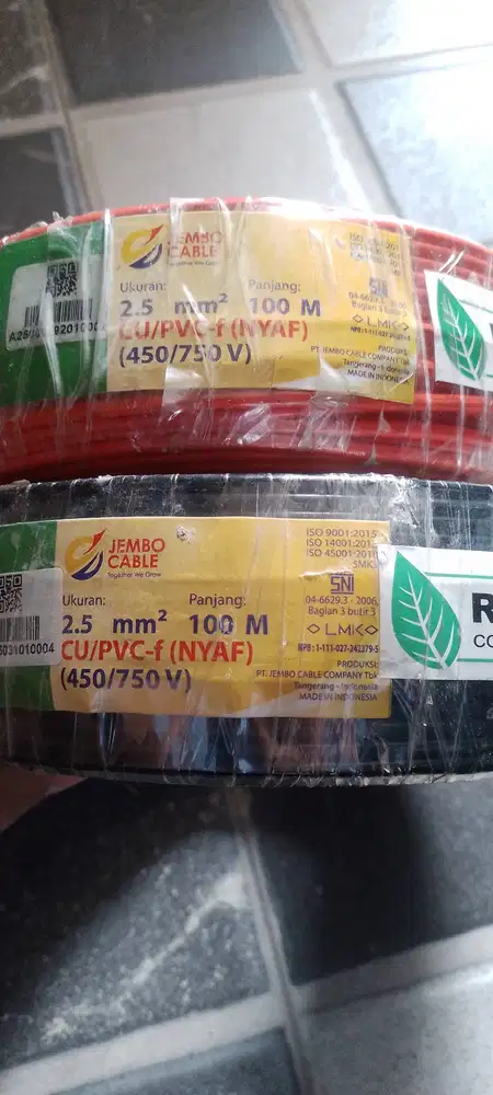 KABEL NYAF 1X2,5 MERAH & HITAM MERK JEMBO