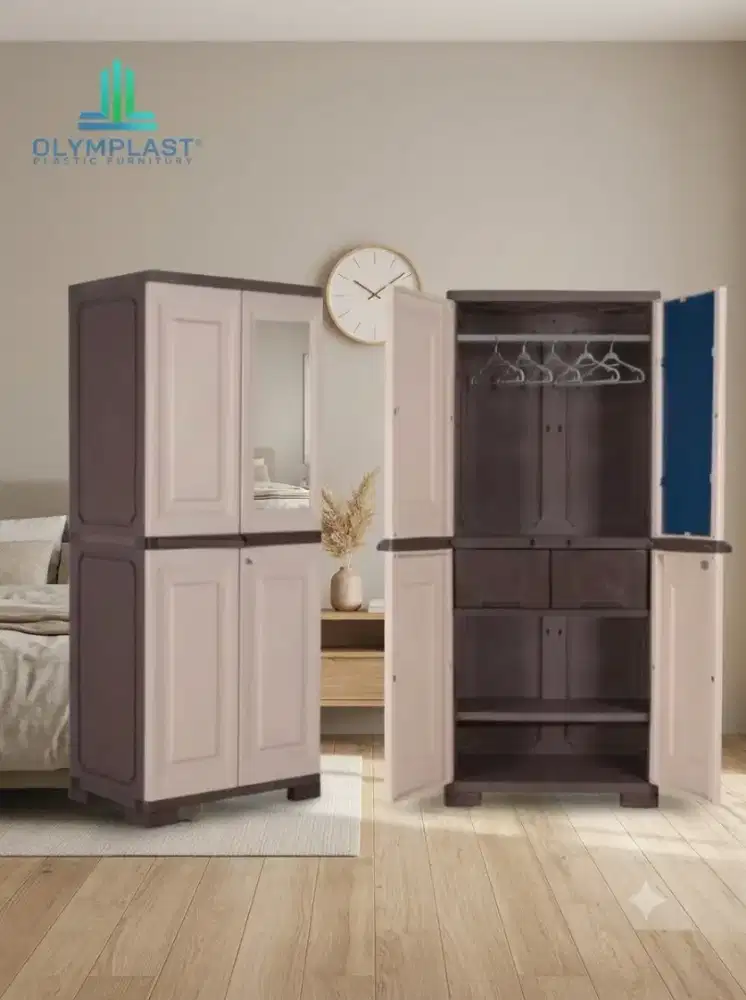 LEMARI PAKAIAN PLASTIK OLYMPLAST EGC 2 PINTU