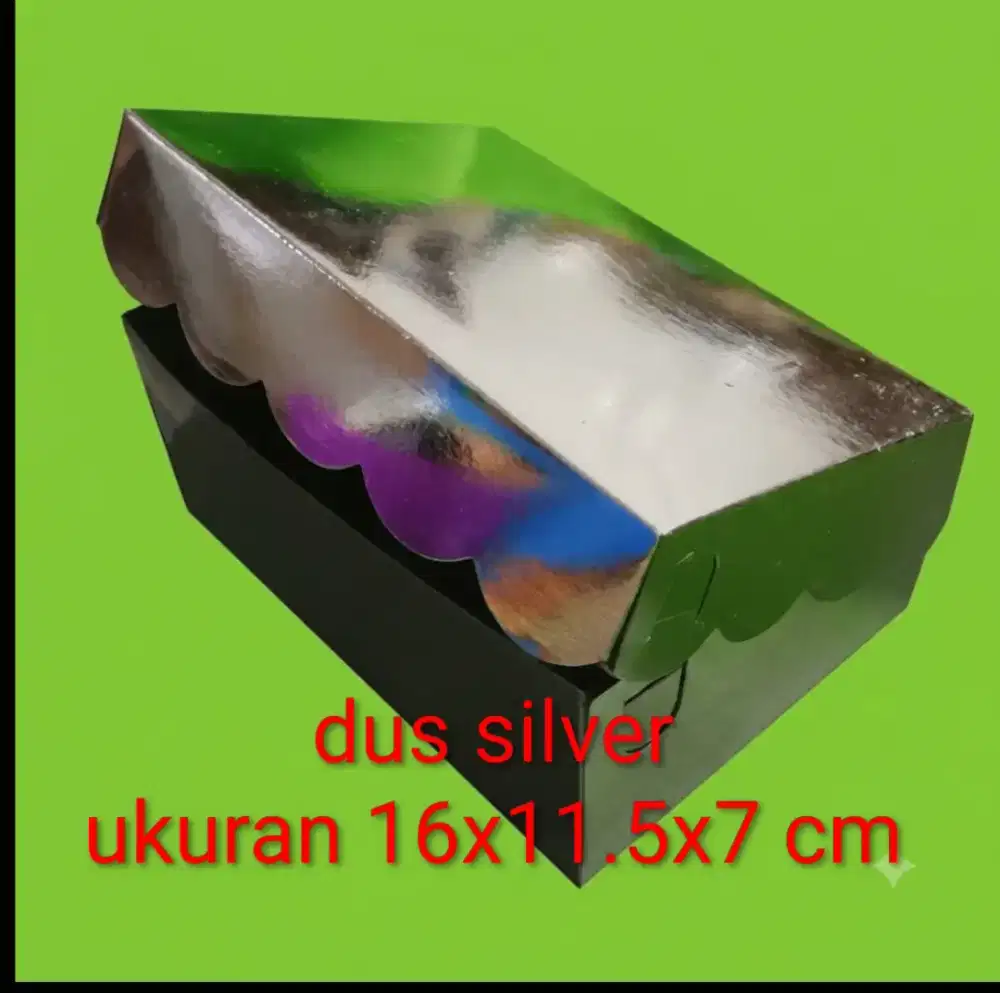 DUS KUE SILVER UKURAN 16X11.5X7 CM TEBAL