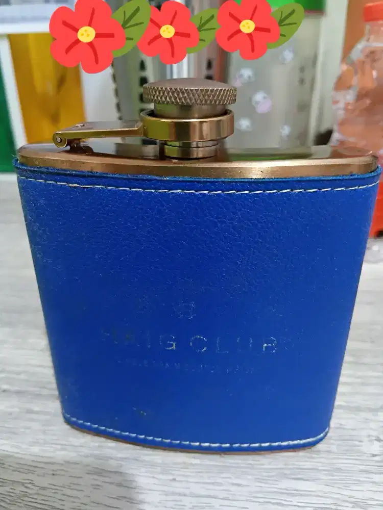 HIGH CLUB HIPFLASK BLUE LEATHER ORIGINAL HIGH CLUB